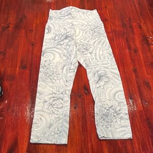 lululemon athletica Floral Gray Crop Leggings